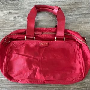 Agnes B Red Duffle Bag with Crossbody Strap